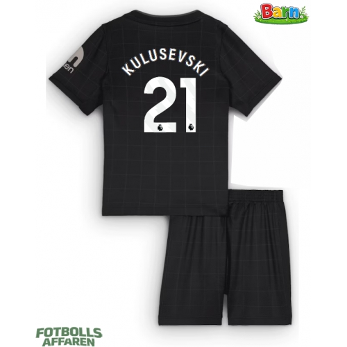 Tottenham Hotspur Dejan Kulusevski #21 Bortaställ Barn 2025-26 Kortärmad (+ Korta byxor)